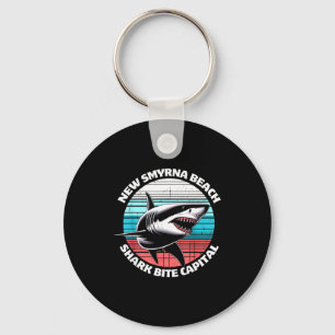 New Smyrna Beach_ Shark Bite Catal Graphic  Key Ring