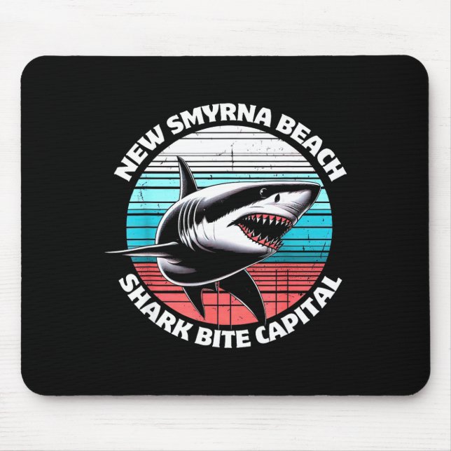 New Smyrna Beach_ Shark Bite Catal Graphic  Mouse Mat (Front)