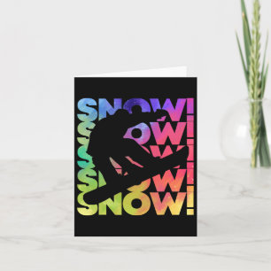 New Snowboarding Season Colourful Snowboarder Card