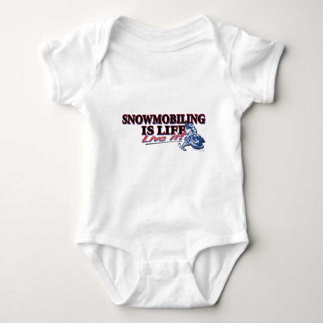 NEW-SNOWMOBILING-IS-LIFE BABY BODYSUIT (Front)