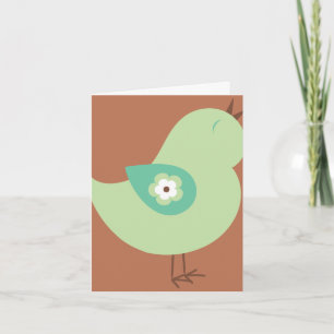 New Song Spring Season Green Bird Greeting Card