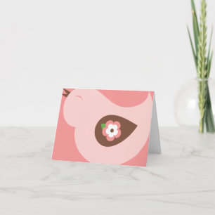 New Song Spring Season Pink Bird Greeting Card