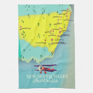 New South Wales Australia map Tea Towel