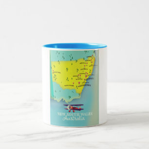 New South Wales Australia map Two-Tone Coffee Mug