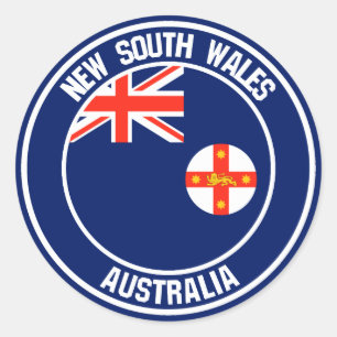 New South Wales Round Emblem Classic Round Sticker