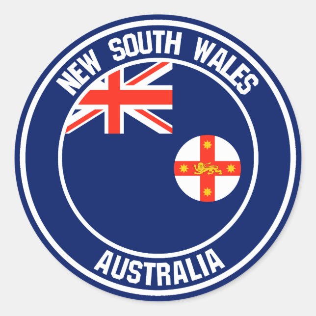 New South Wales Round Emblem Classic Round Sticker (Front)