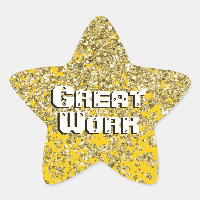 New Sparkly Encouragement Achievement Star Sticker (Front)