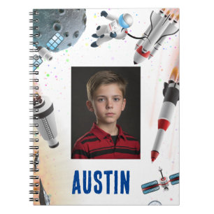 NEW! Spiral Notebook - Space (add photo and name)