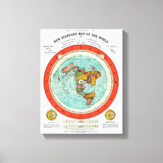 New Standard Map of the World Flat Earth Earther Canvas Print