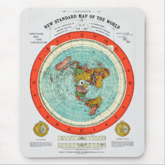 New Standard Map of the World Flat Earth Earther Mouse Mat