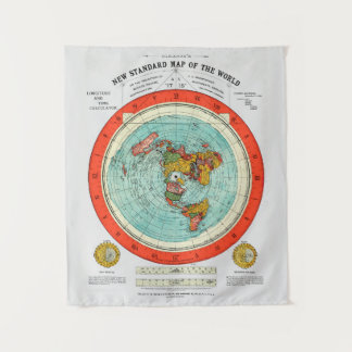 New Standard Map of the World Flat Earth Earther Tapestry
