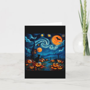 New Starry Art Night Sky Art Y Halloween Black Cat Card