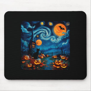 New Starry Art Night Sky Art Y Halloween Black Cat Mouse Mat