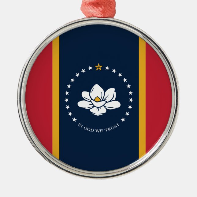 New State Flag of Mississipi Ceramic Ornament (Front)