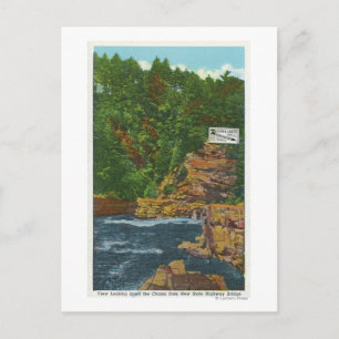 New State Hwy Bridge View of Ausable Chasm Postcard