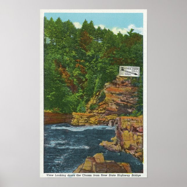 New State Hwy Bridge View of Ausable Chasm Poster (Front)