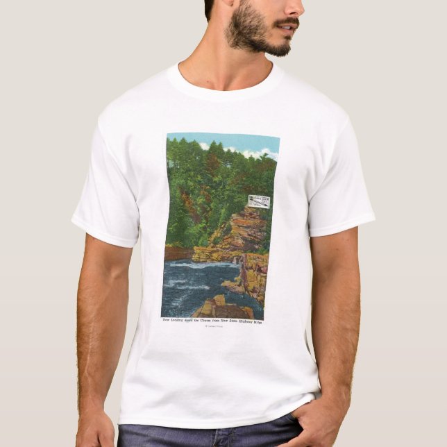 New State Hwy Bridge View of Ausable Chasm T-Shirt (Front)