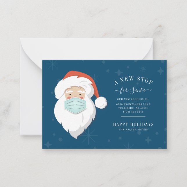 New Stop for Santa We've Moved Holiday Moving Card (Front)