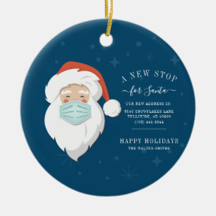 New Stop for Santa We've Moved Holiday Moving Ceramic Tree Decoration