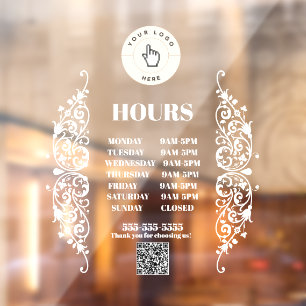 NEW! Store Hours Cling - 12x12 Rectangle - Custom