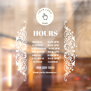 NEW! Store Hours Cling - 4x4 Rectangle - Custom