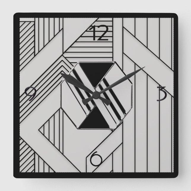 New Style Art Deco  Square Wall Clock (Front)