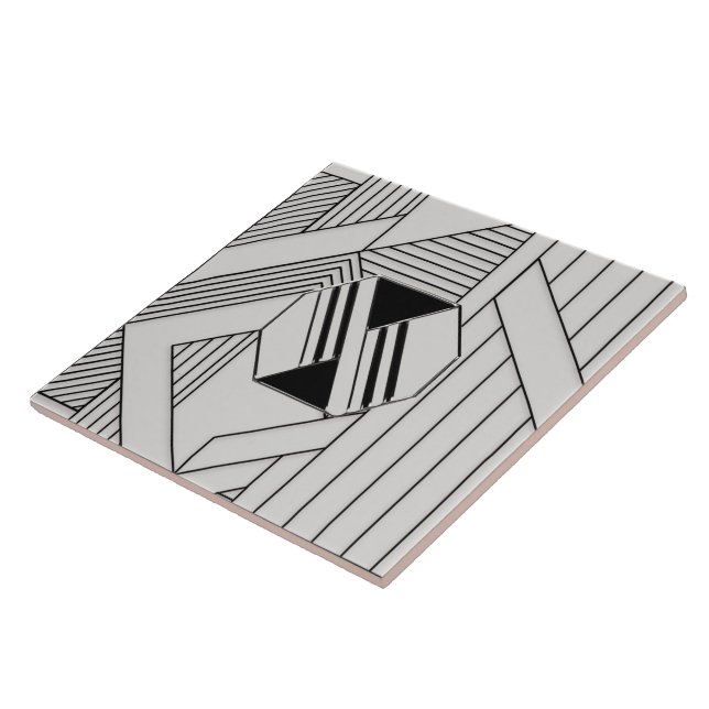 New Style Black and Grey Art Deco Ceramic Tile (Side)