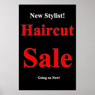 New Stylist Haircut Sale Beauty Salon Poster