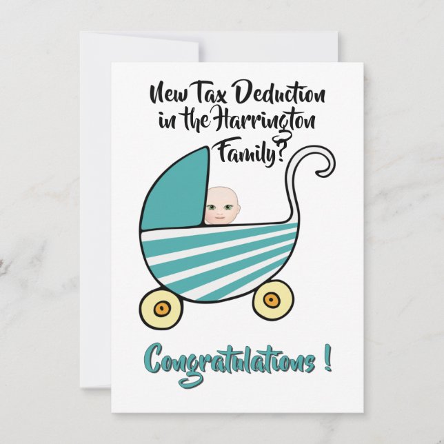 New Tax Deductiion Congratulations Card (Front)