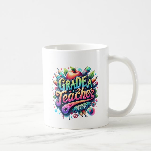 New Teacher Graduation Gift, Grade A Teacher!  Coffee Mug (Right)