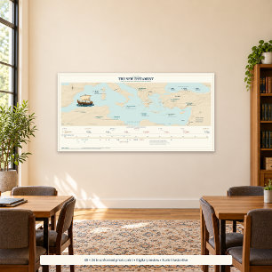 New Testament Timeline Map, Class 48 x 24 in Photo Print