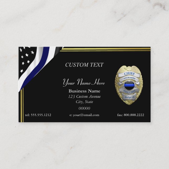 NEW Thin Blue Line Customise Badge Business Card (Front)