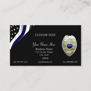 NEW Thin Blue Line DIY Customise Badge Business Card