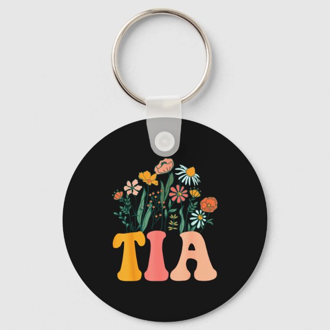 New Tia Wildflower First Birthday &amp; Baby Showe Key Ring (Front)