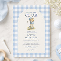 New to Club Golf Bear Blue Boy Baby Shower