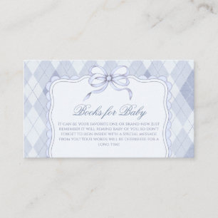 New to the Club Blue Boy Golf Book For Baby Shower Enclosure Card