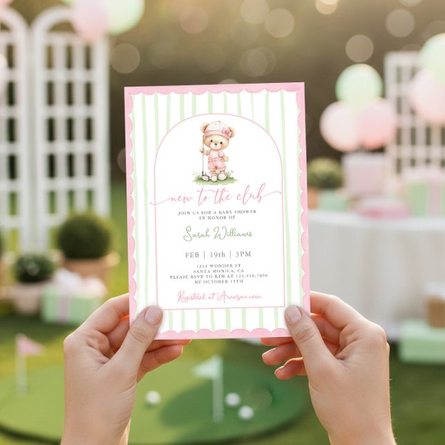 New to the Club Golf Baby Shower Girl Invitation (Creator Uploaded)