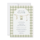 New To The Club Golf Green Gingham Baby Shower