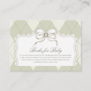 New To The Club Green Golf Books For Baby Shower Enclosure Card