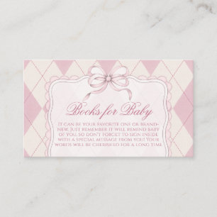 New to the Club Pink Golf Books For Baby Shower Enclosure Card