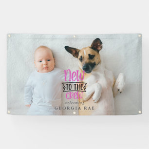 New to the Crew   Birth Announcement Yard Sign