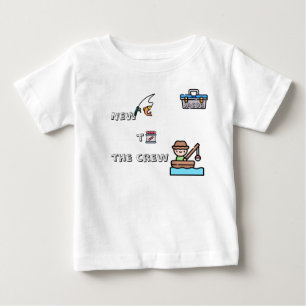 "New to the Crew" BLUE Customisable Fishing Baby T-Shirt