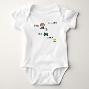 "New to the Crew" Farming Customisable  Baby Bodysuit