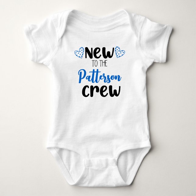 New to the Crew Personalised  Baby Bodysuit (Front)