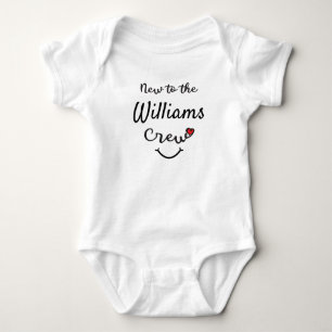 New to the ( Last Name ) Crew Custom Baby Bodysuit
