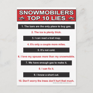 New-top-10-lies-Large-Red Postcard