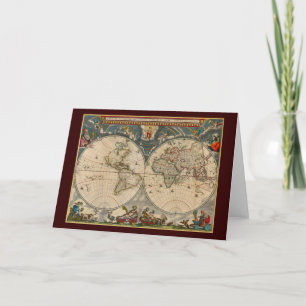 New Totius Terrarum Orbis Tabula World Map Card