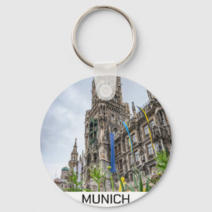New Town Hall tower in Munich, Germany Key Ring
