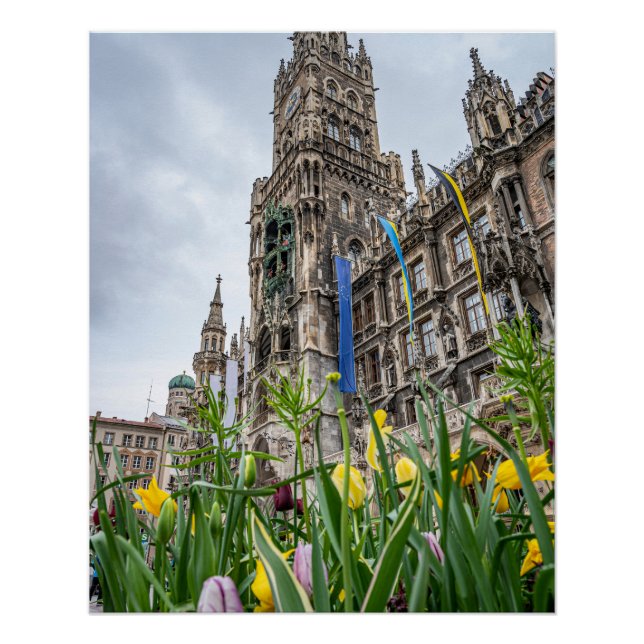 New Town Hall tower in Munich, Germany Poster (Front)
