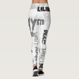 NEW! Trendy Named Wordcloud GYM Bunny Leggings